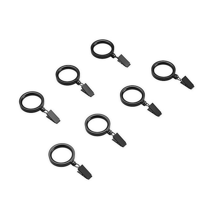 slide 1 of 1, Cambria Deco Clip Rings - Black, 7 ct