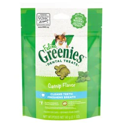 Feline Greenies Premium Dental Treats Catnip Flavor Cat Treats 60 g