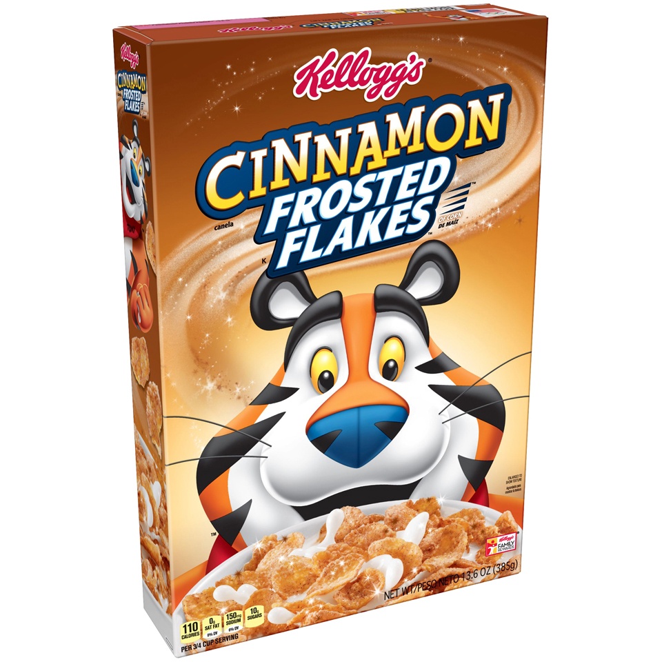 slide 3 of 7, Kellogg's Frosted Flakes Cinnamon Cereal, 13.6 oz