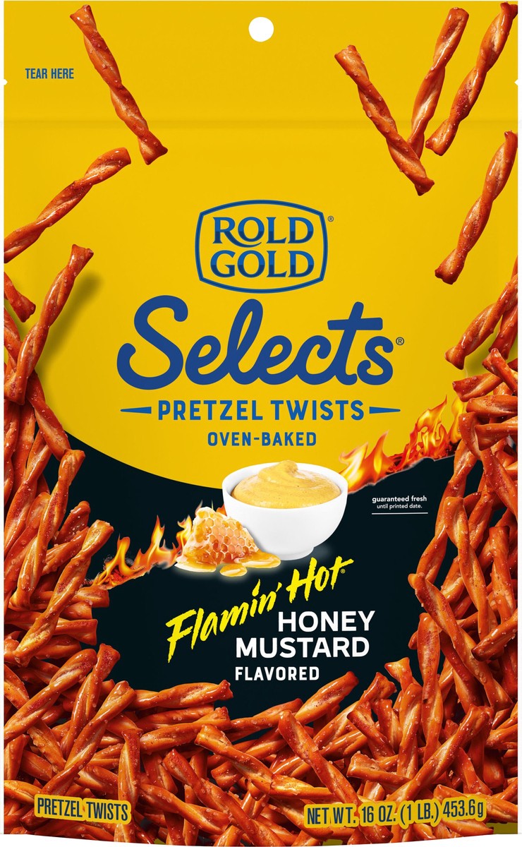slide 3 of 9, Rold Gold Selects Pretzels Twists Oven Baked Flamin' Hot Honey Mustard Flavored - 16 oz, 16 oz