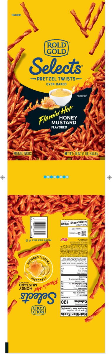 slide 5 of 9, Rold Gold Selects Pretzels Twists Oven Baked Flamin' Hot Honey Mustard Flavored - 16 oz, 16 oz