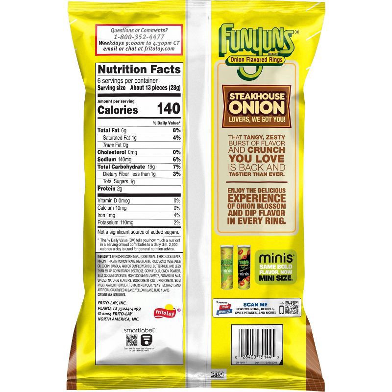 slide 2 of 4, Funyuns Onion Flavored Rings Steakhouse Onion Flavored 5 1/4 Oz, 5.25 oz