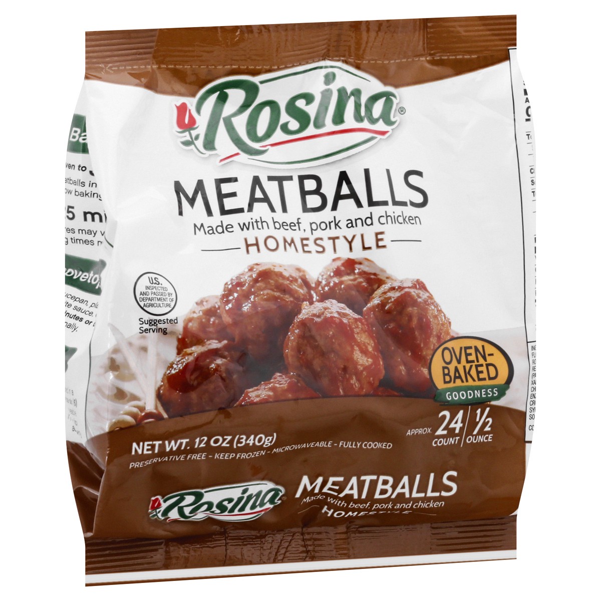 slide 10 of 13, Rosina Homestyle Meatballs 12 oz, 12 oz