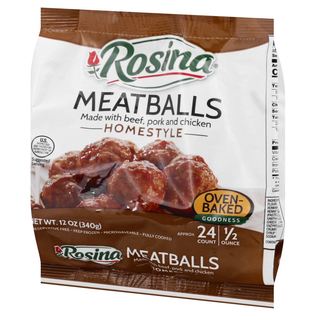 slide 2 of 13, Rosina Homestyle Meatballs 12 oz, 12 oz