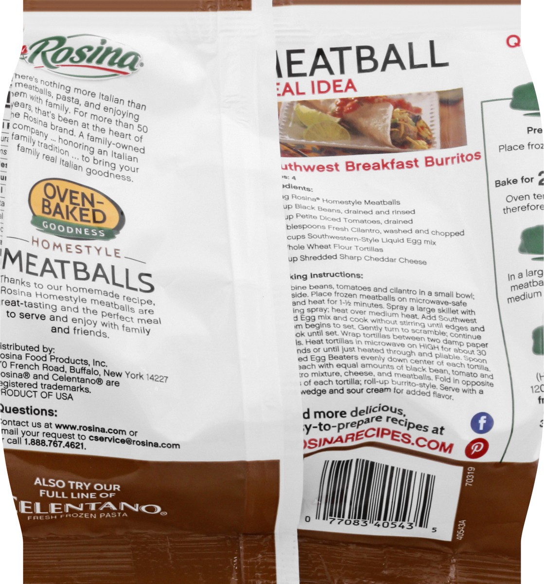 slide 6 of 13, Rosina Homestyle Meatballs 12 oz, 12 oz