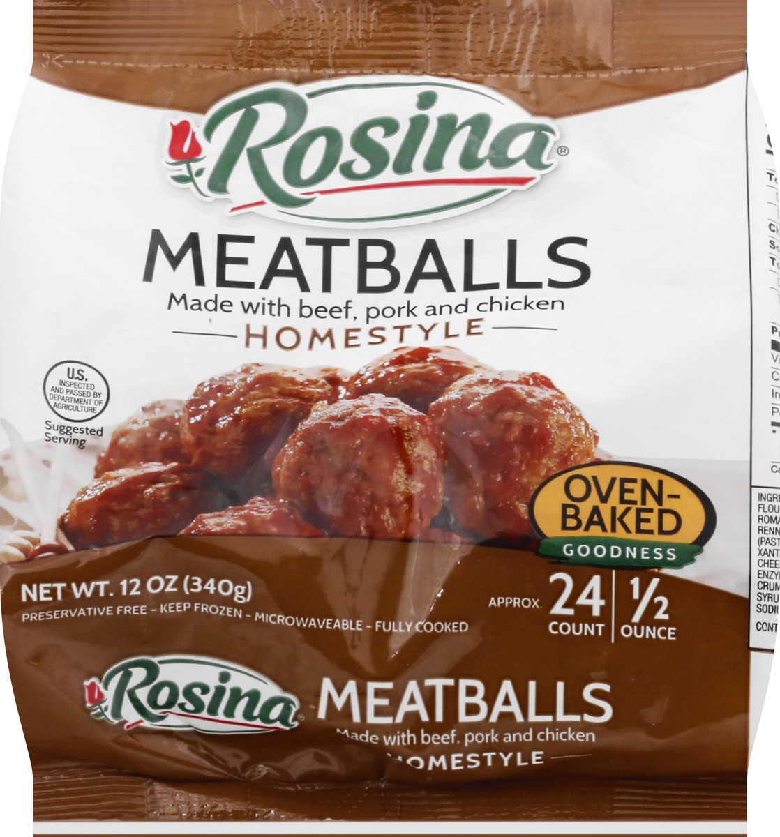 slide 9 of 13, Rosina Homestyle Meatballs 12 oz, 12 oz