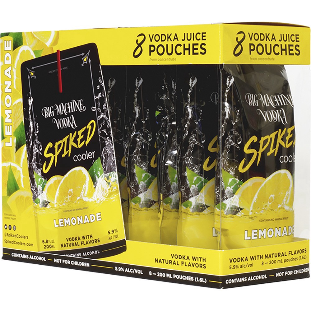 slide 1 of 1, Big Machine Spiked Cooler Lemonade, 8 ct; 200 ml