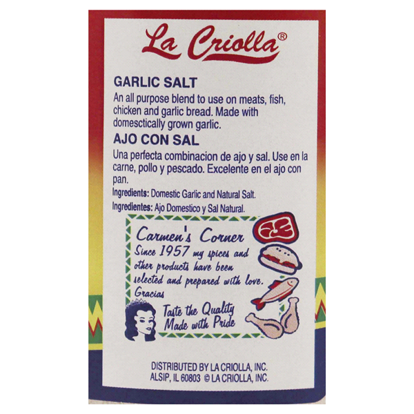slide 6 of 9, La Criolla Garlic Salt - 4.75 oz, 4.75 oz