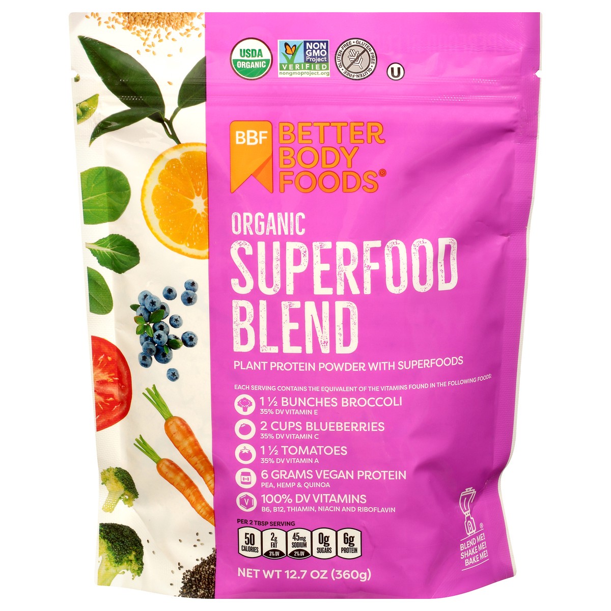 slide 1 of 13, BetterBody Foods Organic Superfood Blend 12.7 oz, 12.7 oz