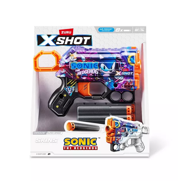 slide 1 of 1, X-Shot Sonic Super Speed Menace Skins Blaster, 1 ct