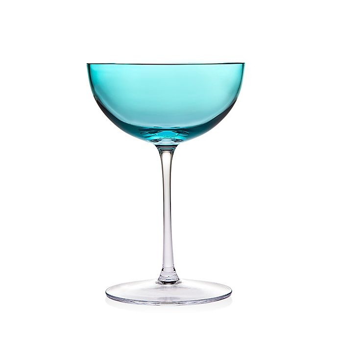 slide 1 of 1, Godinger Rondo Champagne Coupes - Sea Blue, 4 ct