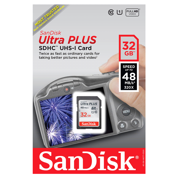 slide 1 of 6, SanDisk Ultra Plus 32 GB Card, 1 ea