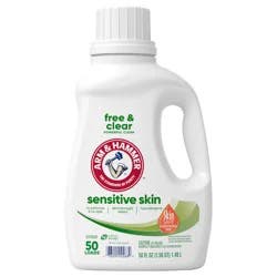 ARM & HAMMER Sensitive Skin Free Clear, 50 Loads Liquid Laundry Detergent, 50 Fl oz