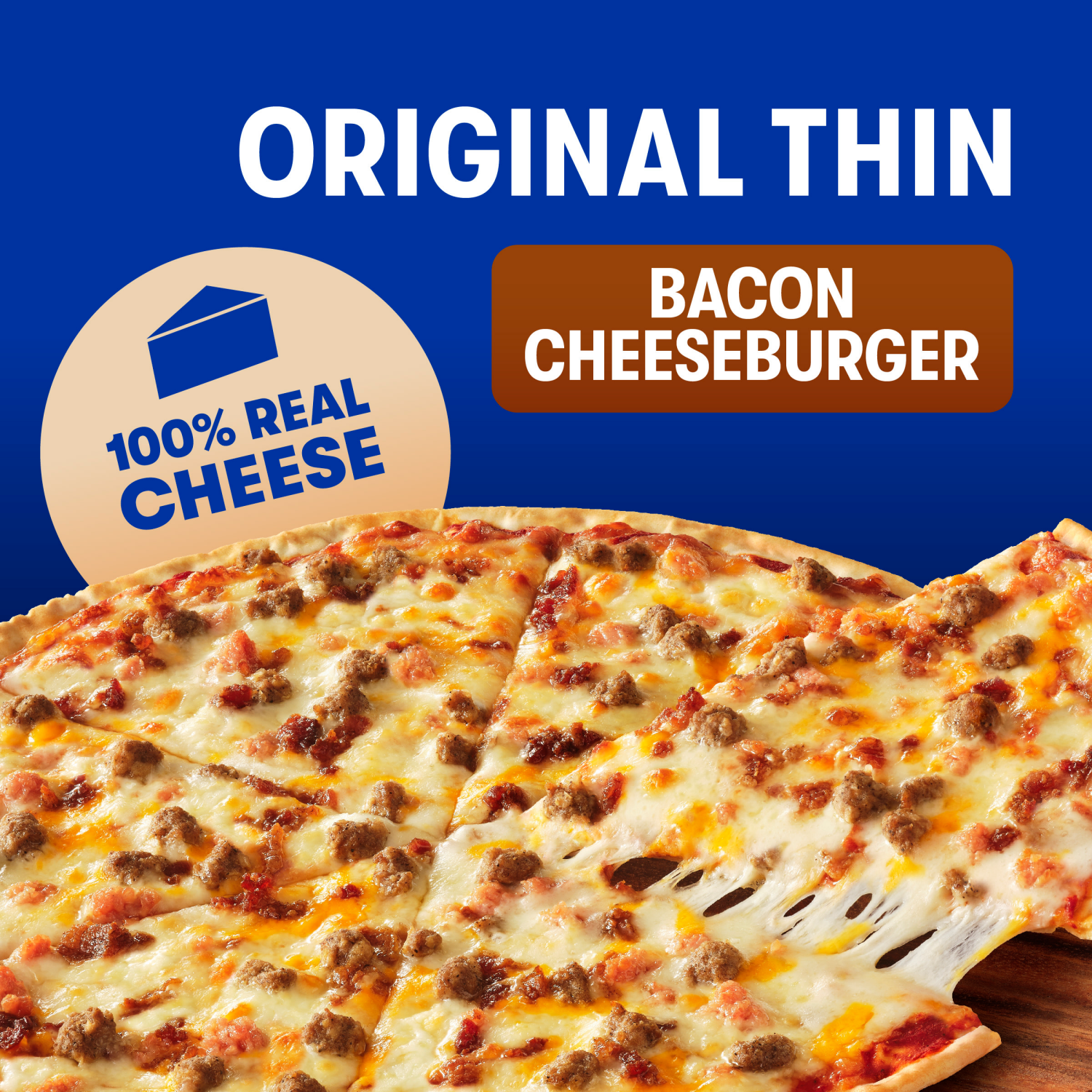 slide 6 of 8, Jack's Jack’s Original Thin Bacon Cheeseburger Pizza, Thin Crust, Cheese Pizza, Frozen, 15 oz