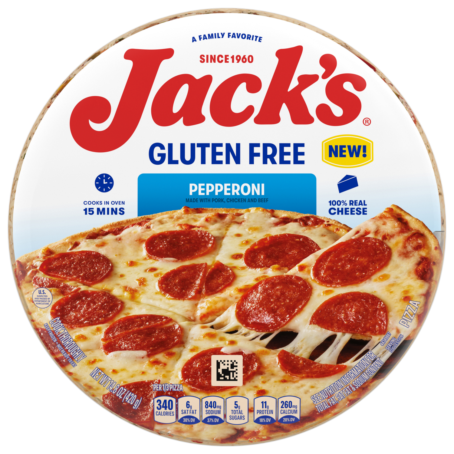 slide 1 of 4, Jack's Jacks Original Gluten Free Pepperoni Back Label Thr3d Files Only 14.8 oz, 14.8 oz