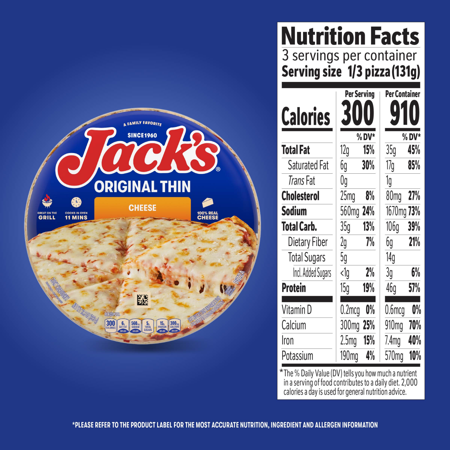 slide 2 of 8, Jack's Original Thin Crust Cheese Frozen Pizza 13.8 oz., 13.8 oz