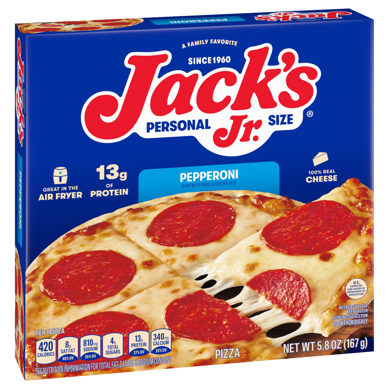 slide 4 of 5, JACK'S Pepperoni Pizza Personal Jr. Size 5.8oz Box, 5.8 oz