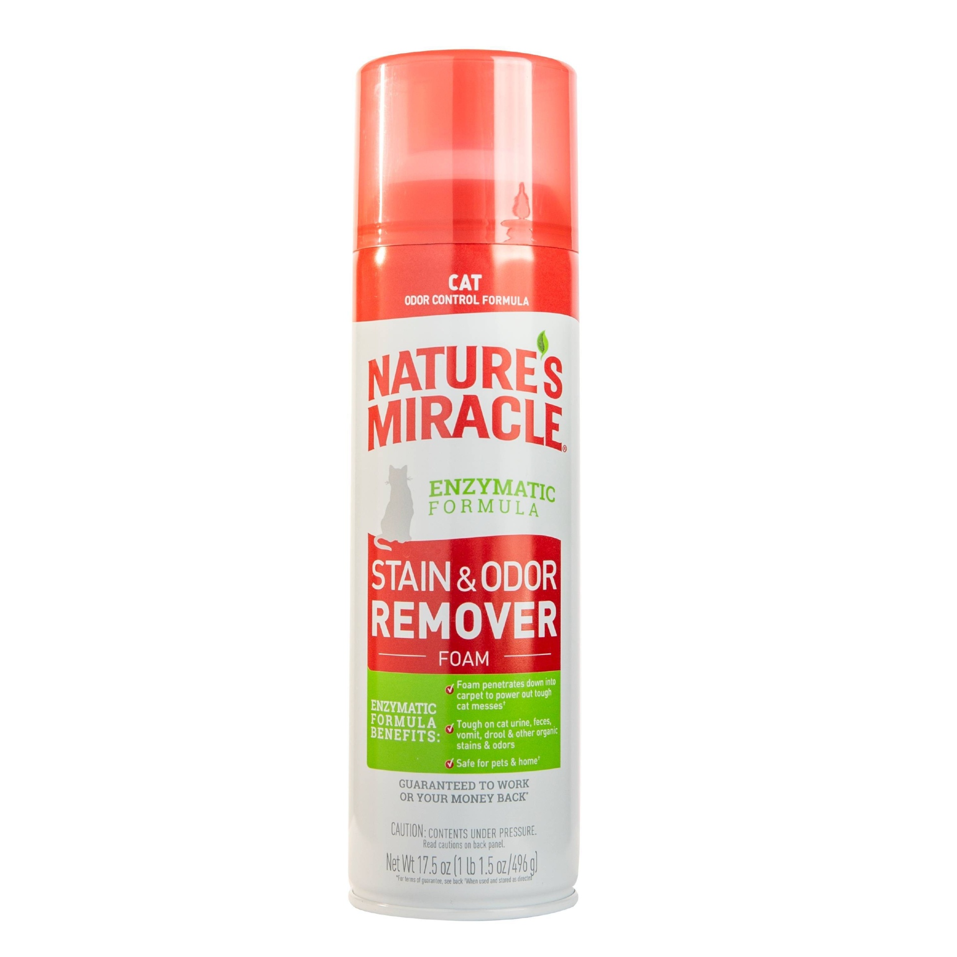 slide 1 of 2, Nature's Miracle Cat Stain & Odor Remover Aerosol, 17.5 oz