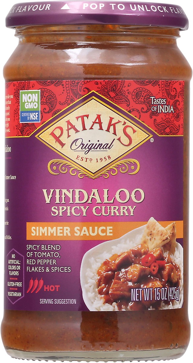 slide 4 of 9, Patak's Spicy Vindaloo Simmer Sauce 15 oz, 15 oz