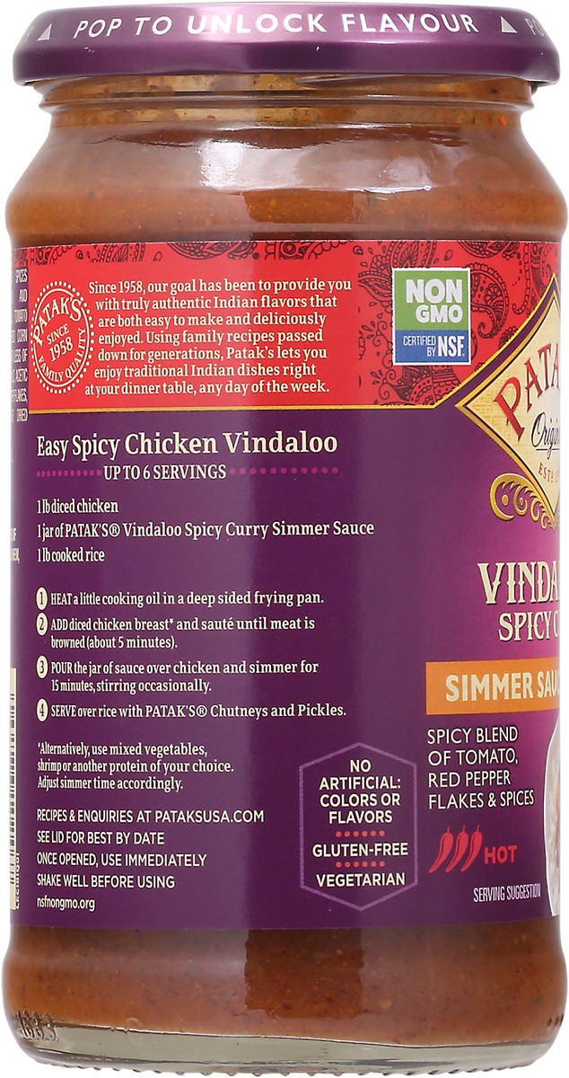 slide 8 of 9, Patak's Spicy Vindaloo Simmer Sauce 15 oz, 15 oz