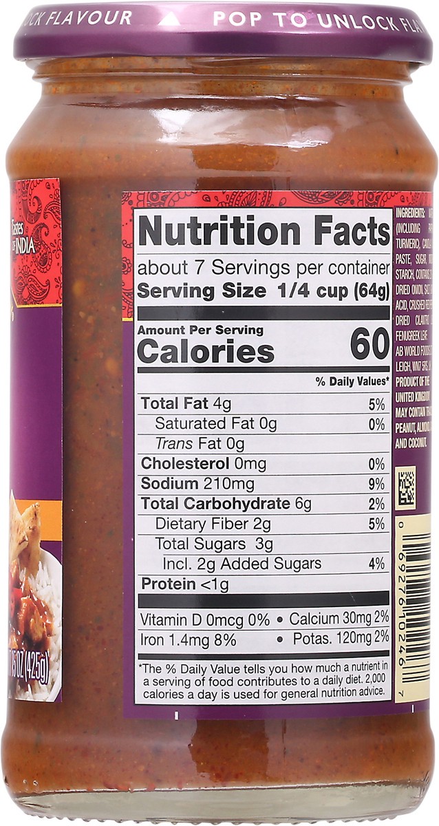 slide 3 of 9, Patak's Spicy Vindaloo Simmer Sauce 15 oz, 15 oz