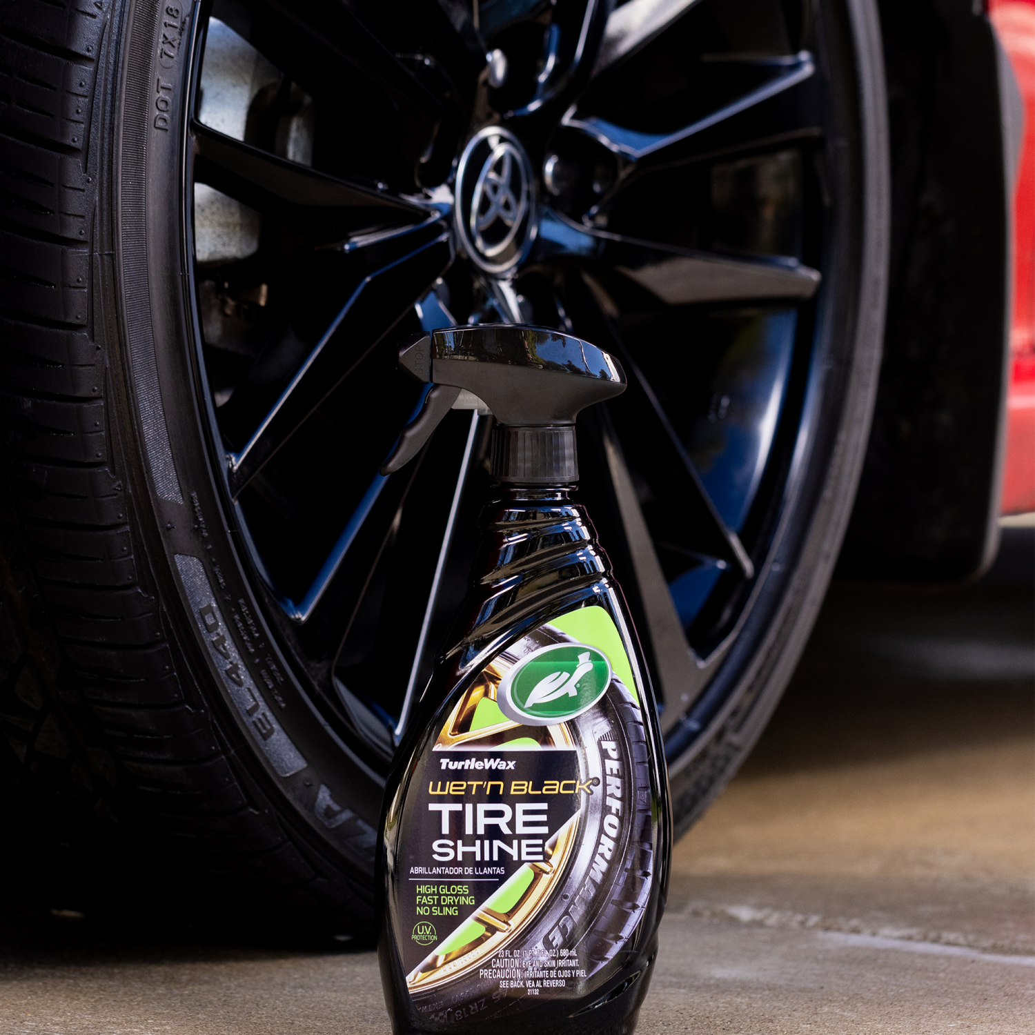 slide 6 of 7, Turtle Wax Wet and Black Tire Shine, 23 oz