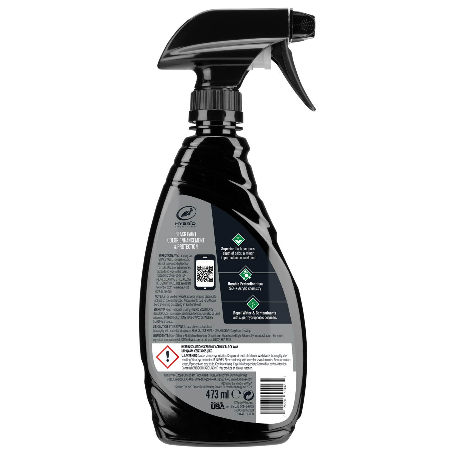 slide 2 of 2, Turtle Wax Hybrid Solutions Ceramic Acrylic Black Wax, 16 oz