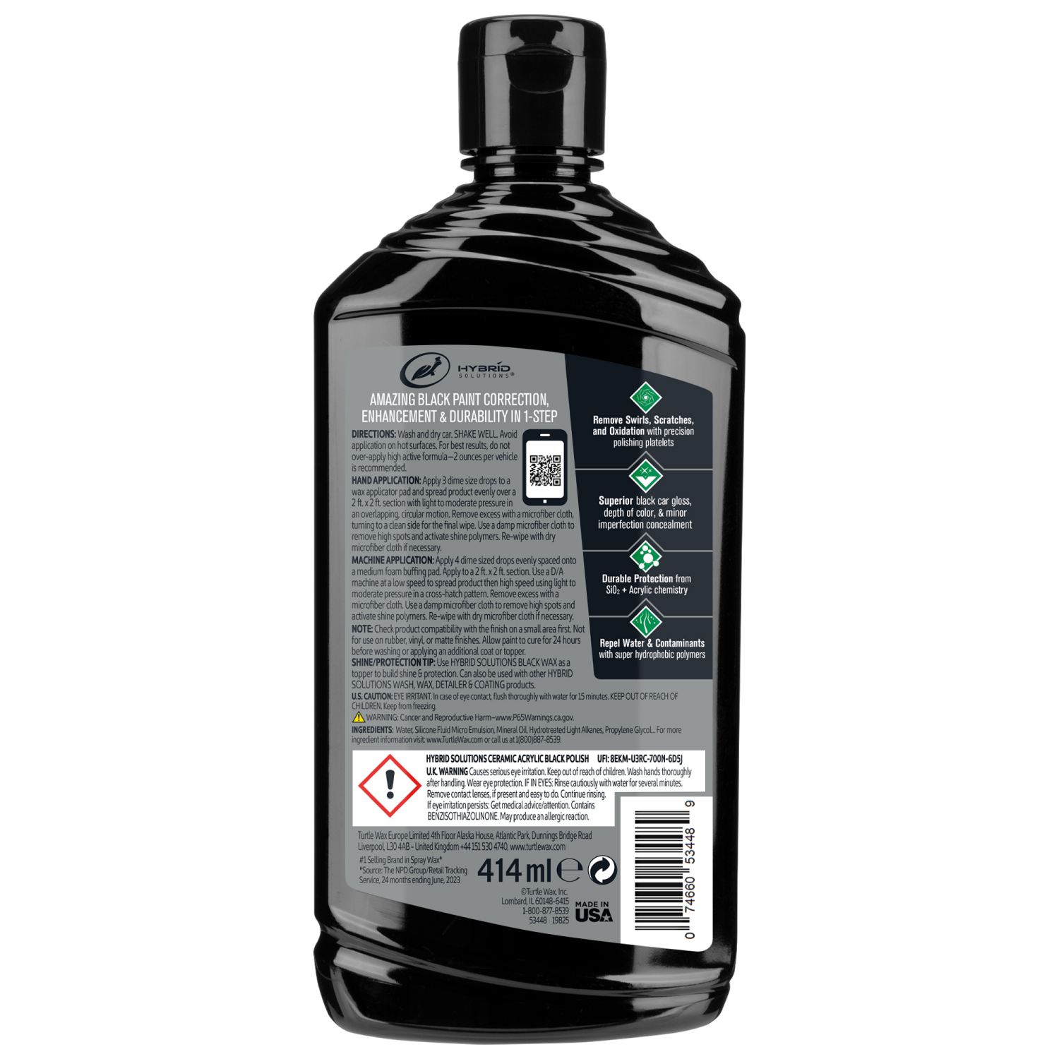 slide 2 of 2, Turtle Wax Hybrid Solutions Black Acrylic Car Polish #53448, 1 ct