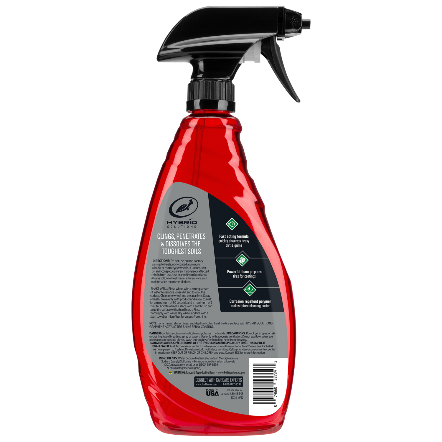 slide 4 of 6, Turtle Wax Hybrid Solutions HyperFoam Wheel and Tire Cleaner, 23 fl oz