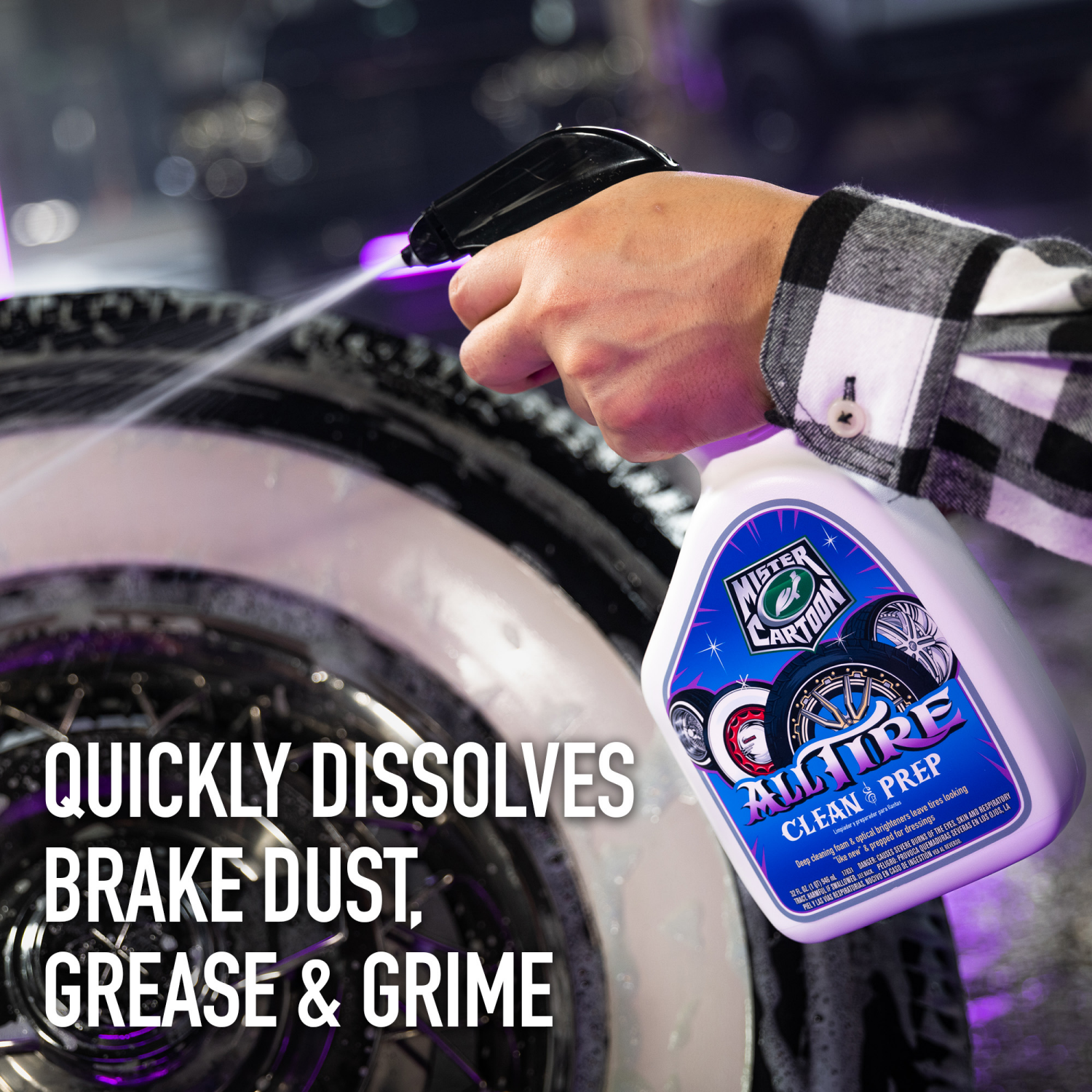 slide 2 of 6, Turtle Wax MISTER CARTOON ALL TIRE CLEAN & PREP, 1 ct