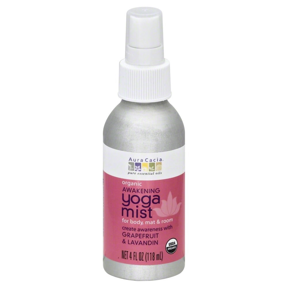 slide 1 of 2, Aura Cacia Organic Awakening Yoga Mist With Grapefruit And Lavandin, 4 fl oz