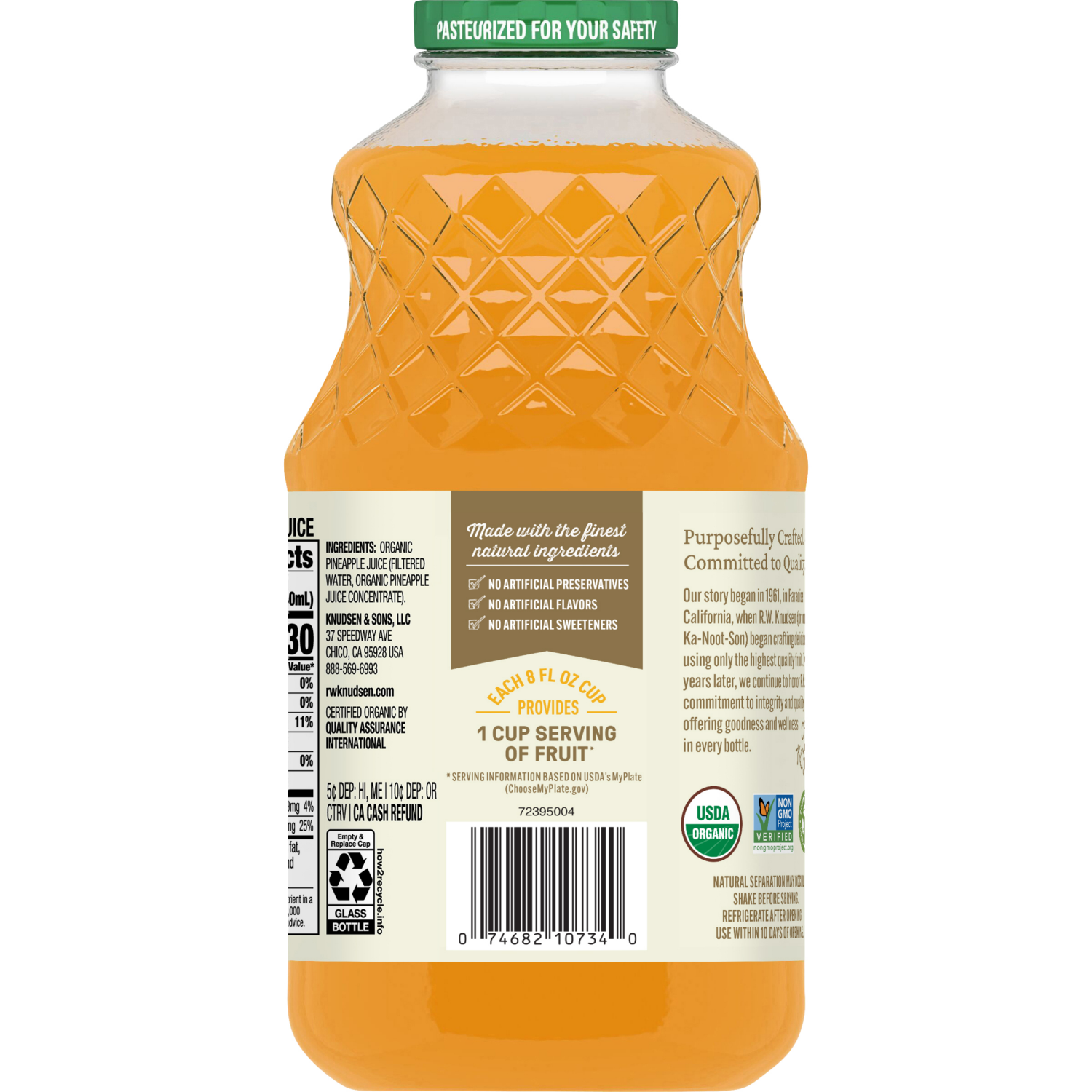 slide 5 of 5, R.W. Knudsen Juice, Pineapple, 32 fl oz