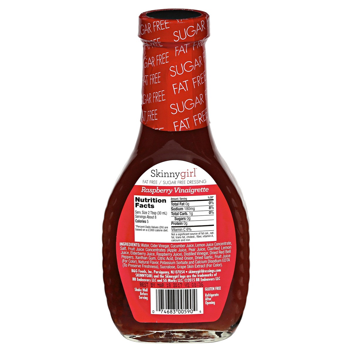 slide 2 of 3, Skinnygirl™ Raspberry Vinaigrette Fat Free/Sugar Free Salad Dressing 8 fl. oz. Bottle, 8 fl oz