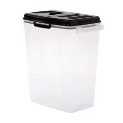 Top Paw Plastic Food Storage Container with Dual-Sided Lid and Built-In Scoop, BPA-Free