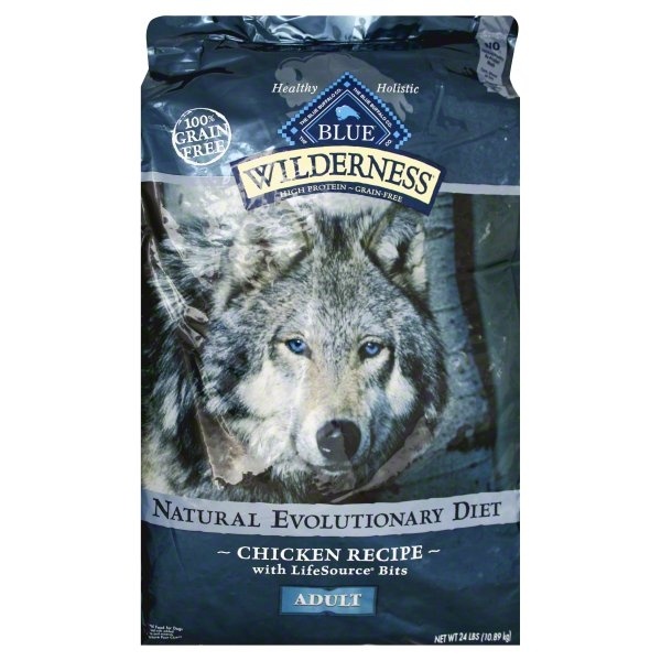 slide 1 of 1, Blue Buffalo Wilderness High Protein, Natural Adult Dry Dog Food, Chicken 24-lb, 24 lb