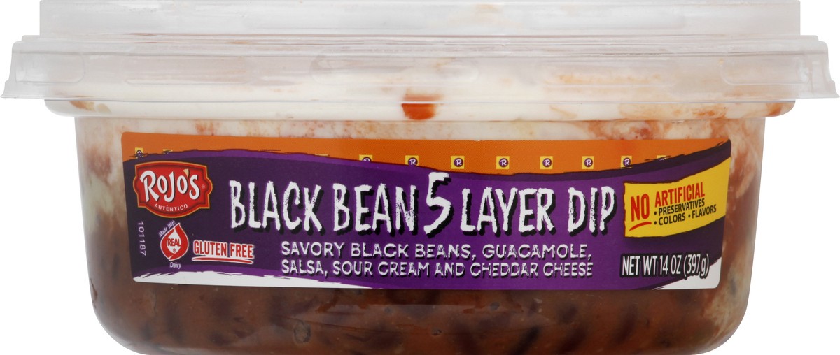 slide 6 of 13, Rojo's Rojos Black Bean Layer Dip, 1 ct
