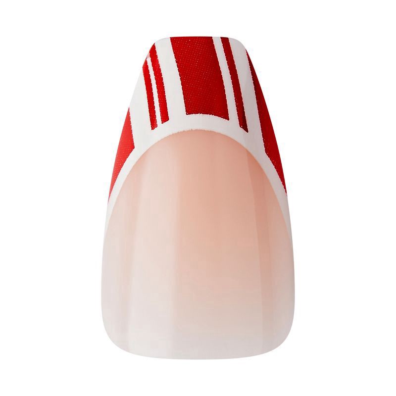 slide 2 of 7, KISS Voguish Fantasy Holiday Press-On Nails, Red, Medium Length, Coffin Shaped, 31 Ct., 1 ct