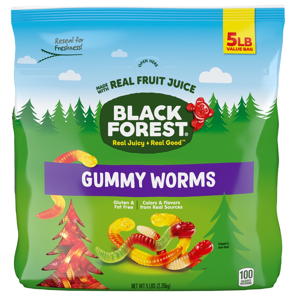 slide 1 of 13, Black Forest Gummy Worms, 5 lb