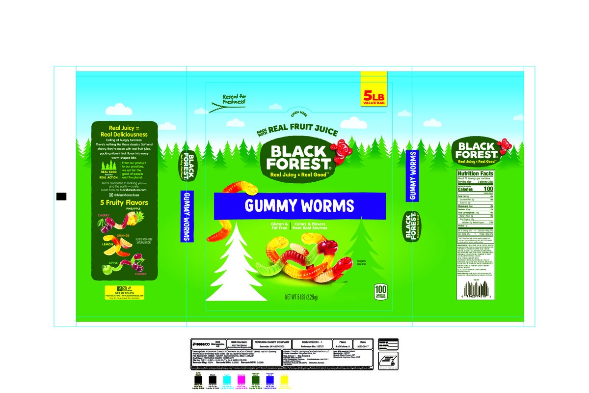 slide 12 of 13, Black Forest Gummy Worms, 5 lb