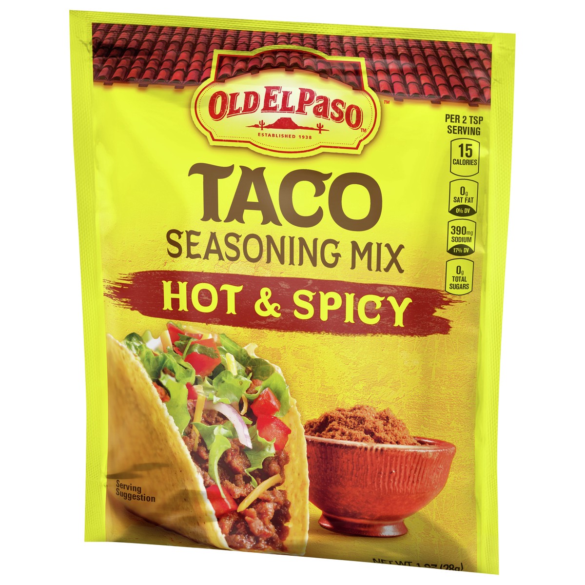 slide 3 of 9, Old El Paso Hot & Spicy Taco Seasoning, 1 oz., 1 oz