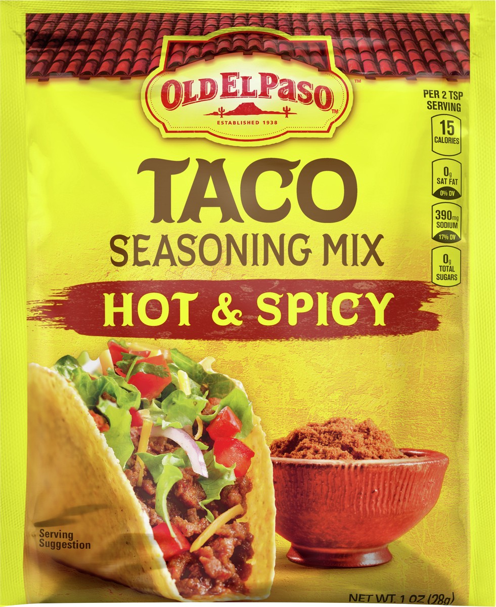 slide 6 of 9, Old El Paso Hot & Spicy Taco Seasoning, 1 oz., 1 oz
