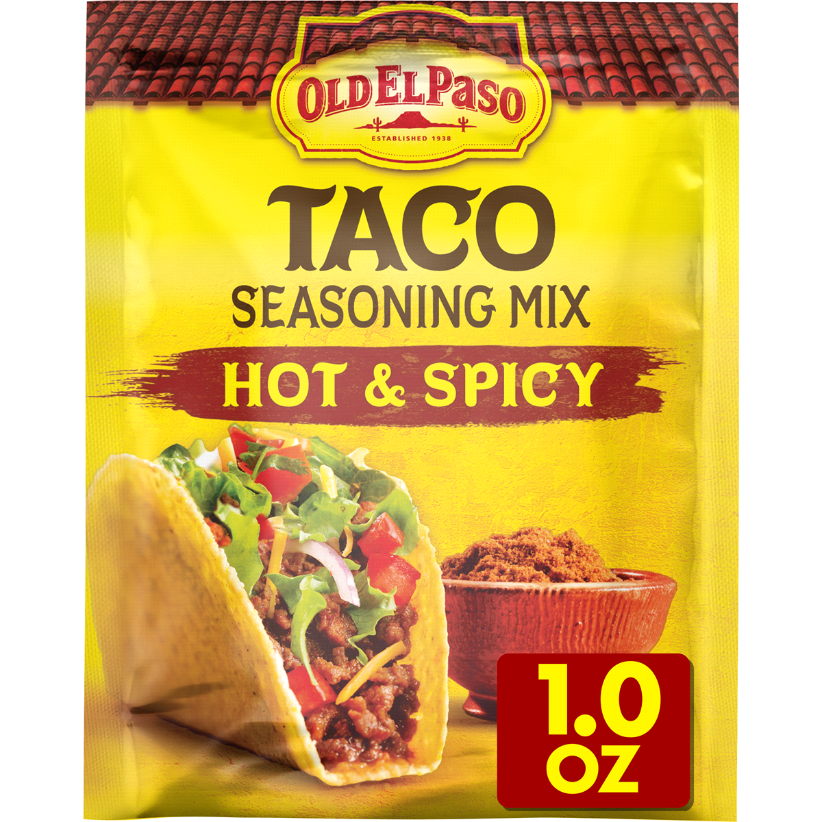 slide 1 of 1, Old El Paso Hot & Spicy Taco Seasoning Mix, 1.25 oz