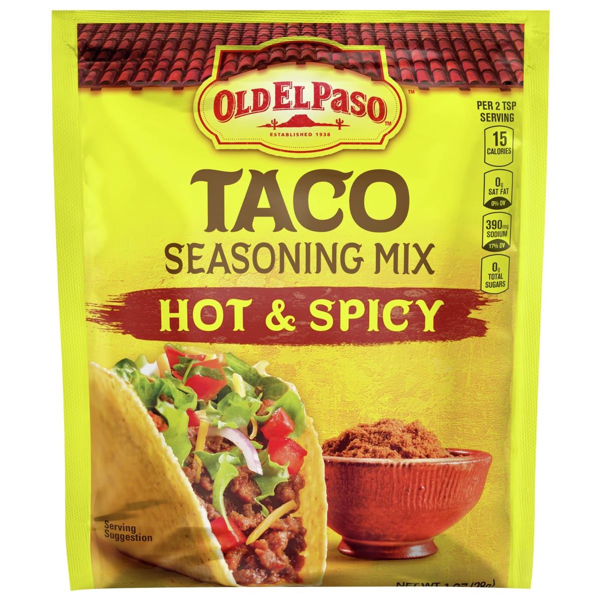 slide 1 of 9, Old El Paso Hot & Spicy Taco Seasoning, 1 oz., 1 oz
