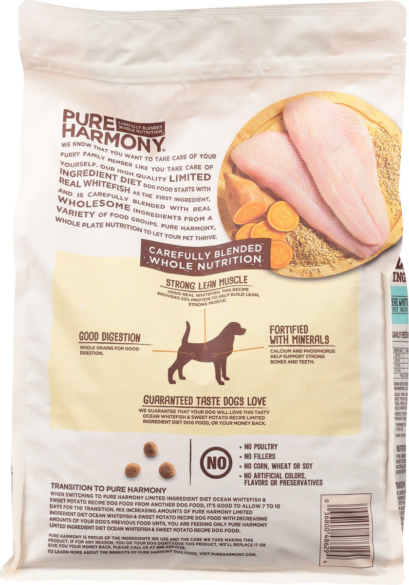 slide 7 of 9, Pure Harmony Super Premium Limited Ingredient Diet Ocean Whitefish & Sweet Potato Recipe Dog Food 4 lb, 4 lb