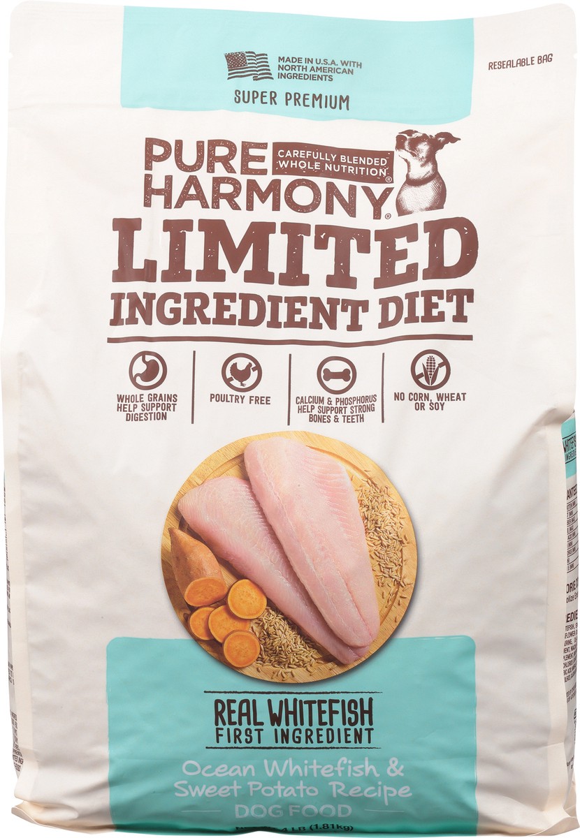 slide 6 of 9, Pure Harmony Super Premium Limited Ingredient Diet Ocean Whitefish & Sweet Potato Recipe Dog Food 4 lb, 4 lb