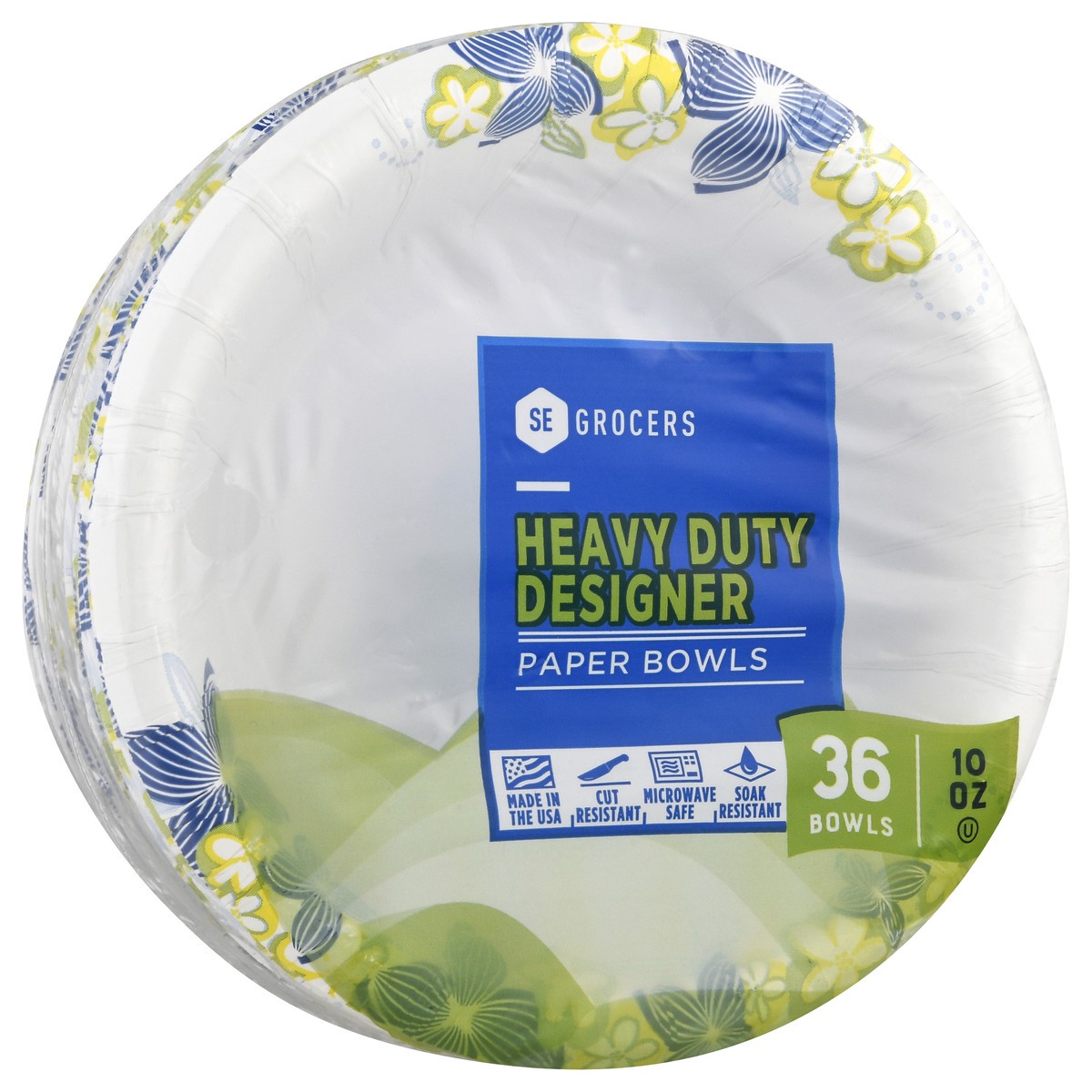 slide 6 of 8, SE Grocers Paper Bowls Heavy Duty Designer, 36 ct; 10 oz