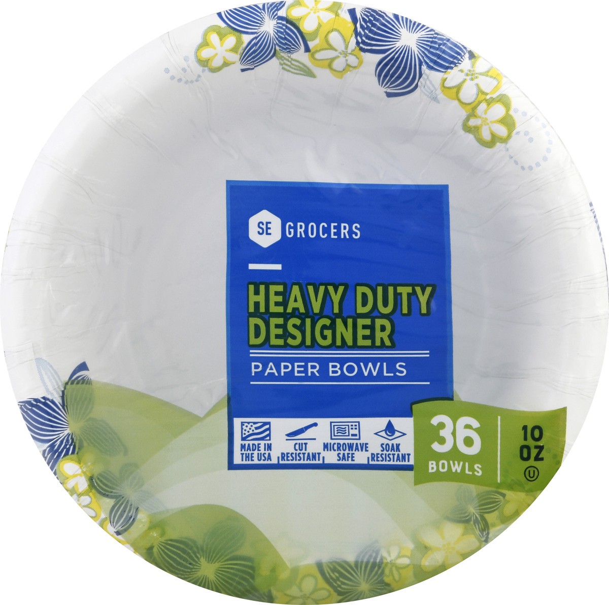 slide 2 of 8, SE Grocers Paper Bowls Heavy Duty Designer, 36 ct; 10 oz