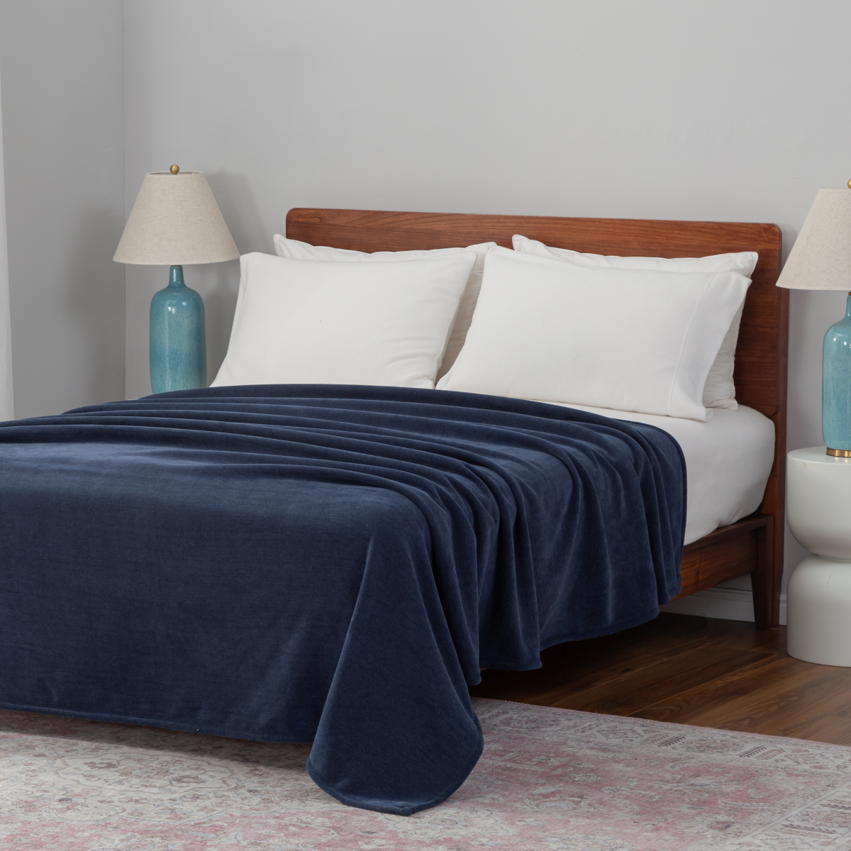 slide 11 of 13, BERKSHIRE BLANKET Berkshire Wexford Chenille Blanket FQ Size, Historical Blue, 90 in x 90 in, 90 inx90 in