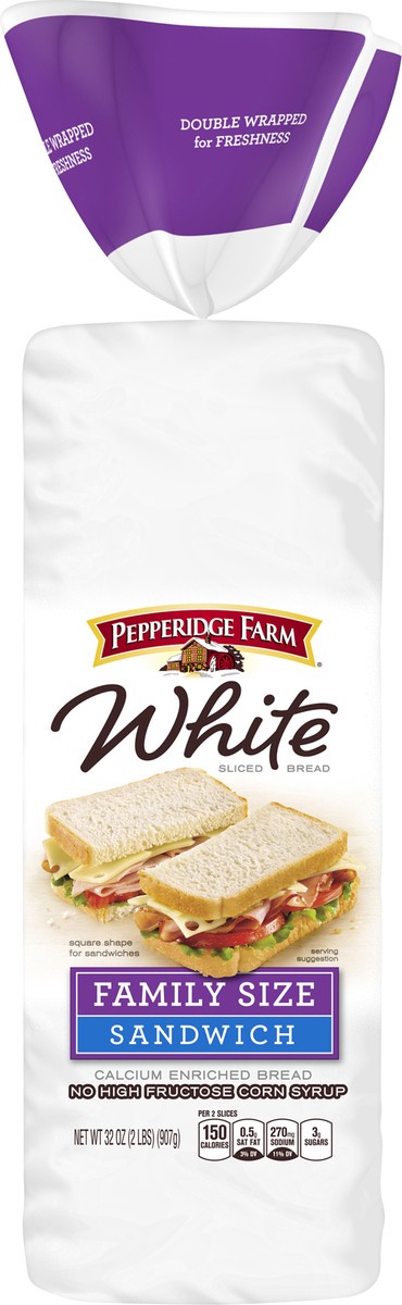 slide 1 of 5, Pepperidge Farm Sandwich White Sliced Family Size Bread 32 oz, 32 oz