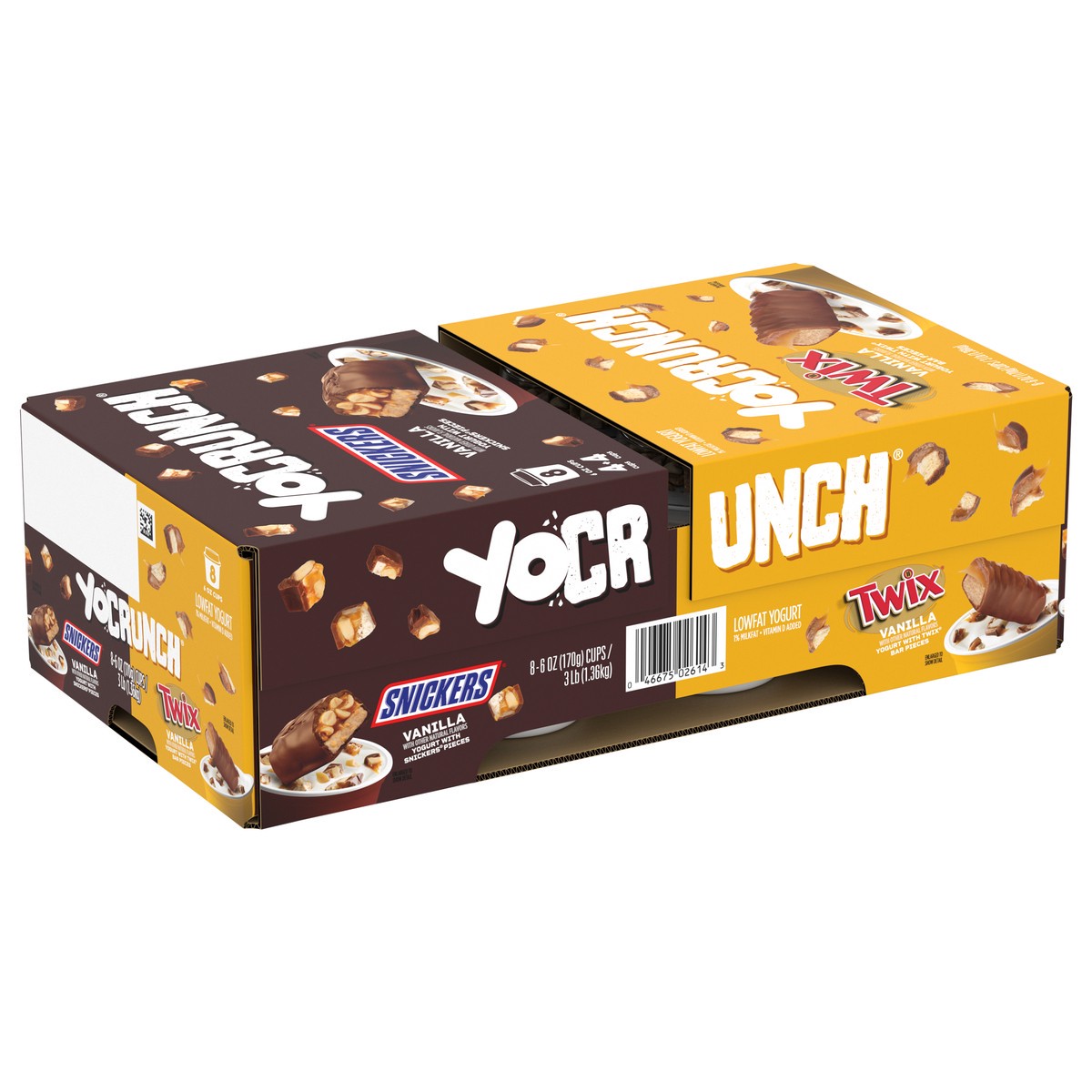 slide 8 of 9, YoCrunch Low Fat Yogurt Variety Pack, Vanilla Yogurt with Snickers and Twix, 6 oz., 8 Pack, 6 oz